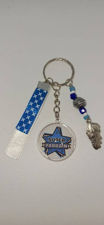 Porte clé parrain " Super parrain "