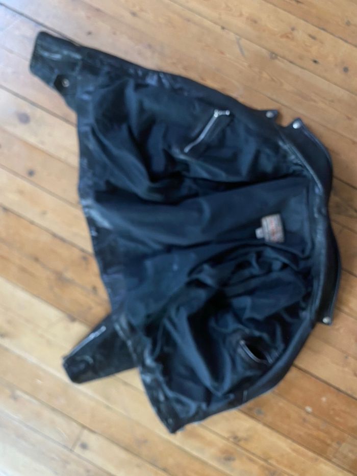 Blouson vintage perfecto en cuir taille 3 Helston's - photo numéro 3