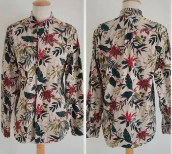 Chemise épaisse fleurie multicolore regular H&M taille 36