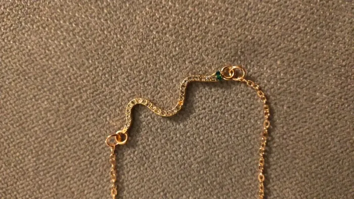 Bracelet forme de serpent doré, femme - photo numéro 6