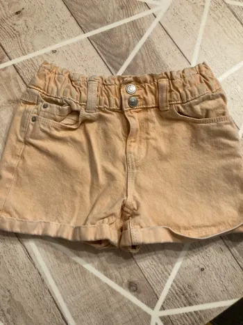 Short jean abricot