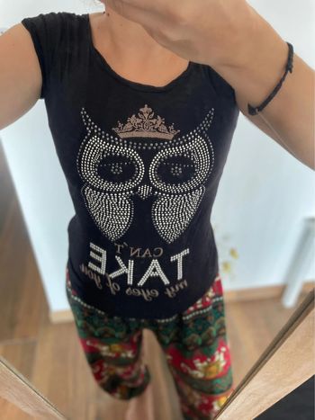 TEE shirt noir hibou