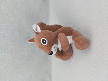 Peluche doudou écureuil ZEEMAN 20 cm marron blanc