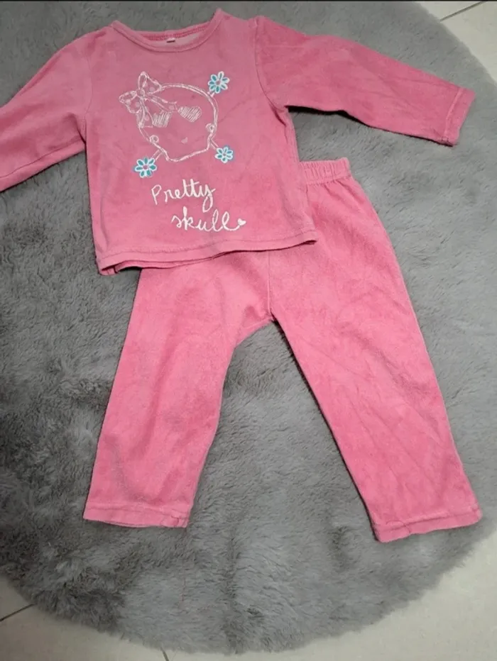 Pyjama rose 2 pieces 2 ans