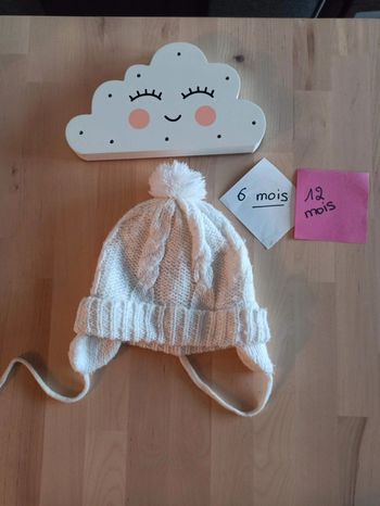 Bonnet blanc 6-12mois 74/80