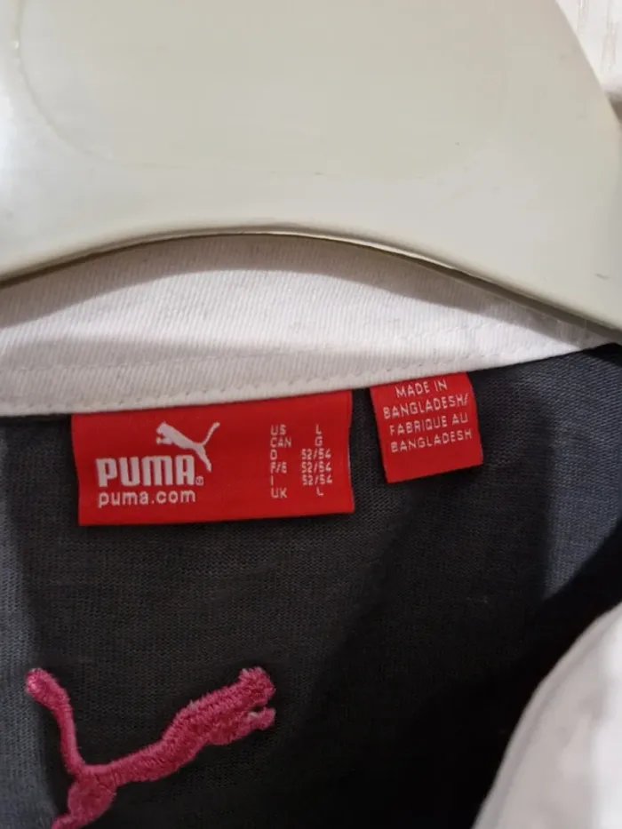 Pull puma à rayures gris et rose - photo numéro 2