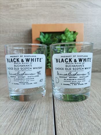 Lot 2 verres Black and White