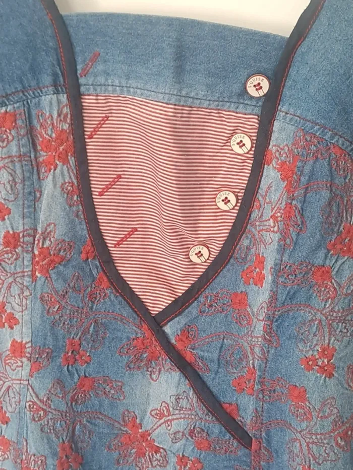 Top vintage en jean S.Quise - photo numéro 4