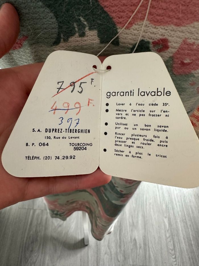 Robe longue à fleurs en cachemire Vintage T38 M - photo numéro 8