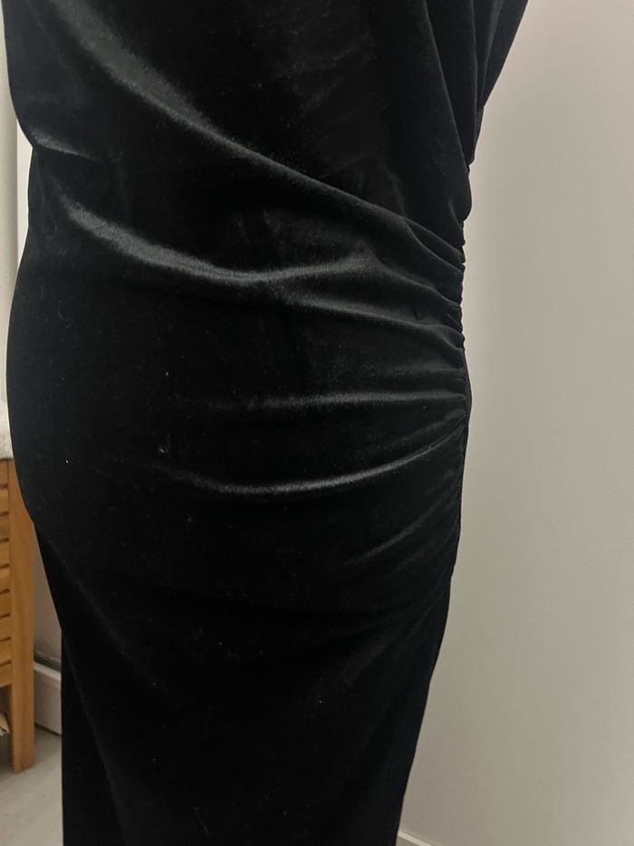 Robe midi drapée velours noir Kiabi - photo numéro 4