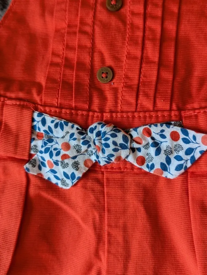 Salopette neuve rouge 6 mois #bretelles #nœud #été - photo numéro 3