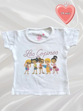 T-shirt blanc fille 24 mois