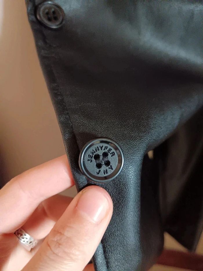 Veste mi longue noire simili cuir - photo numéro 14