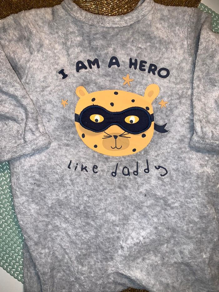 Pyjama une pièce garçon velours 3 mois kiabi excellent état - photo numéro 3