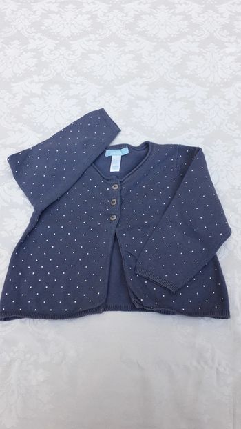 Cardigan gris bleu 12 mois