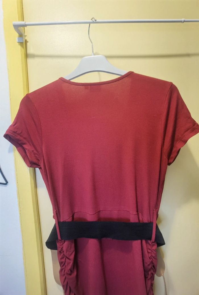 Robe rouge foncé bordeau avec ceinture - photo numéro 9