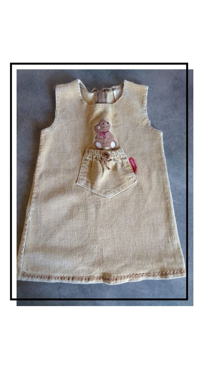 Jolie robe velours ourson 12 mois - photo numéro 4