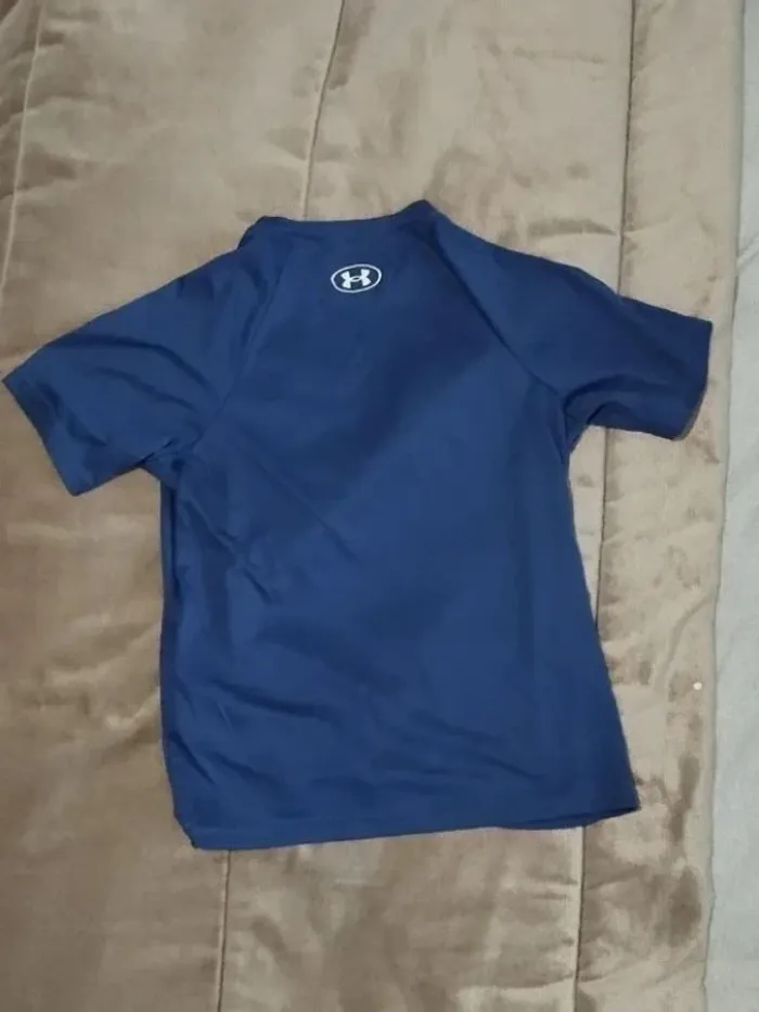 T-shirt Under Armor technique sort bleu fille 7-8 ans - photo numéro 5