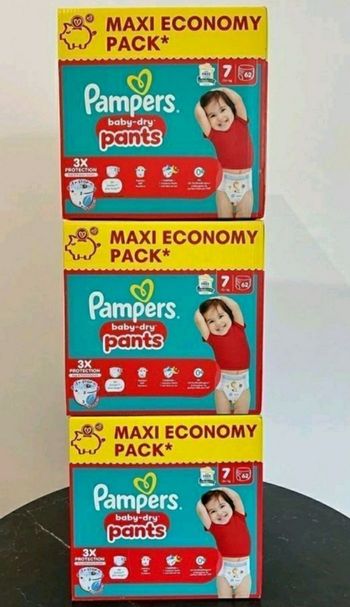 Lot de 3 cartons pampers pants taille 7
