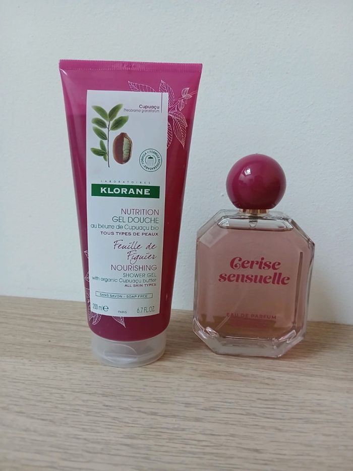 Parfum Cerise sensuelle + gel douche klorane neuf