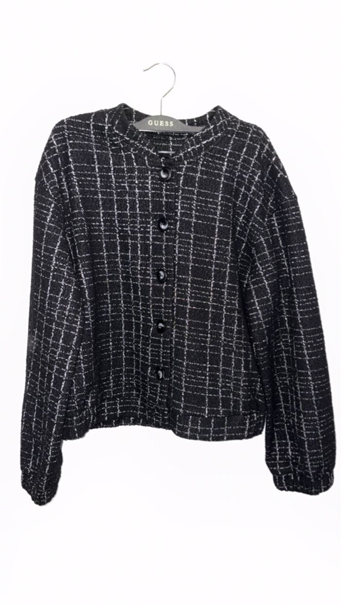 Bréal - Veste bomber en maille texturée - Taille 38 - Noir/Blanc - Neuf avec étiquette - photo numéro 6