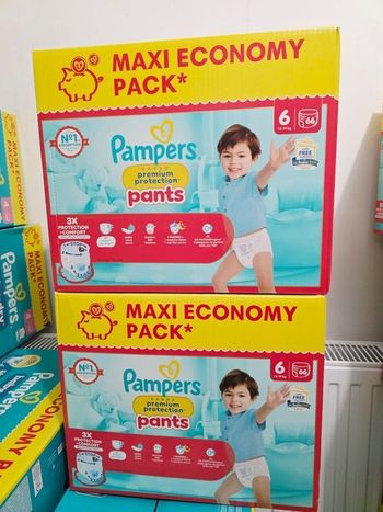 2× Couches Pampers Premium Pants Taille 6 MAXI PACK ×122