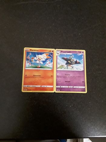 Flambino  + Dispareptil lot de 2 cartes Pokémon neuves