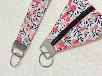 Lot de deux porte-clés fleuris