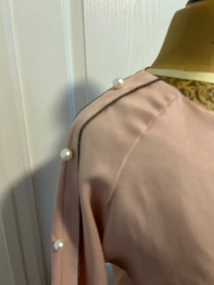 Liang yi Xuan blouse vieux rose avec perles taille M - photo numéro 2
