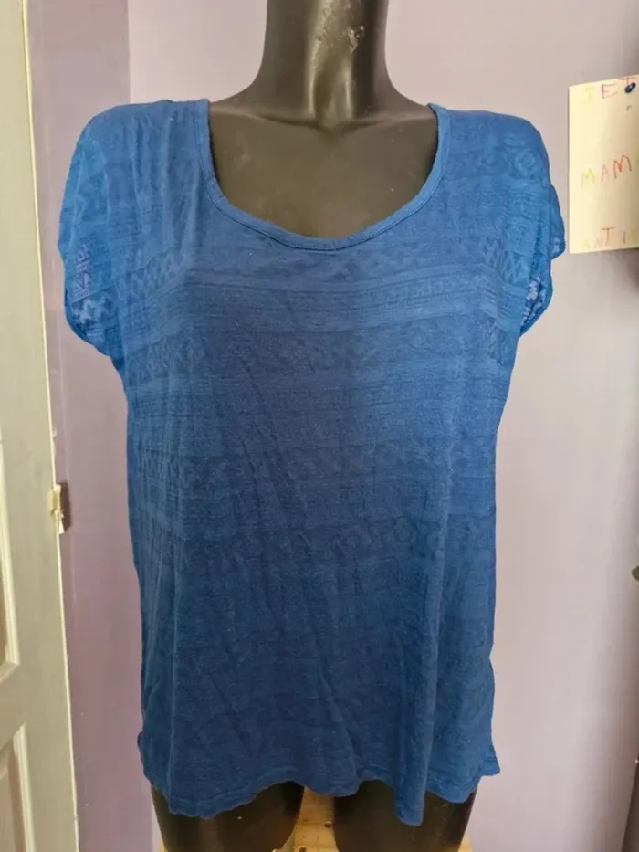 Haut bleu kwoman taille 42 - photo numéro 3