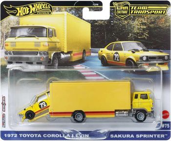 HOT WHEELS camion et voiture totoya corolla levin 1972 et sakura sprinter