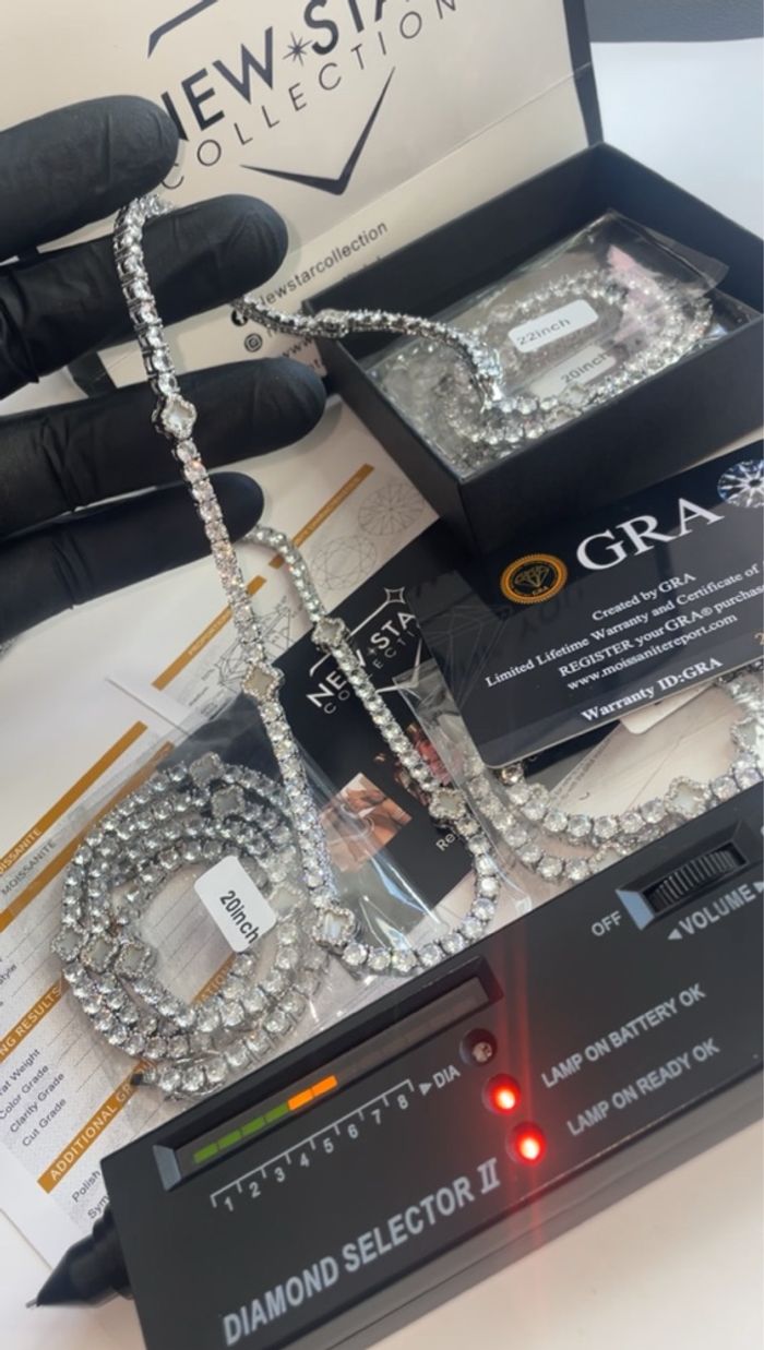 Chaîne de tennis en Moissanite Sertie de diamant VVS - photo numéro 4