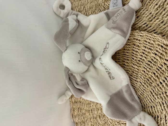 Doudou plat lapin blanc beige VACO - photo numéro 2