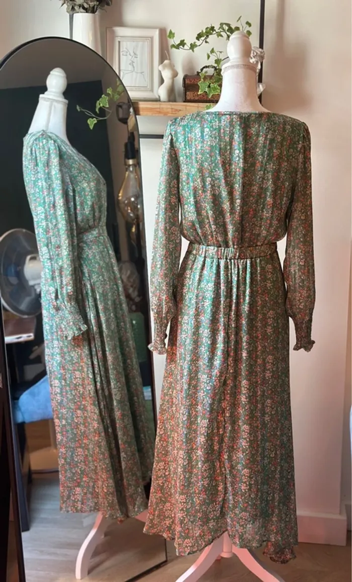 Robe longue à fleurs lurex Jubylee – Taille S/M - photo numéro 4