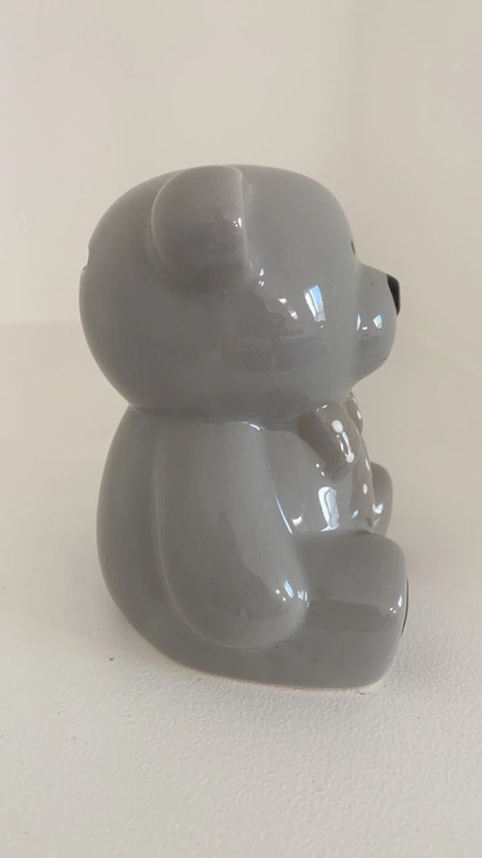Tirelire ourson gris céramique - photo numéro 2