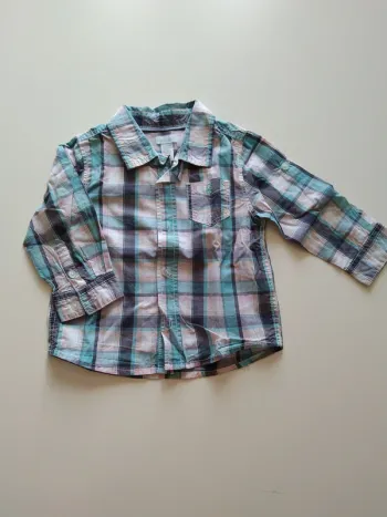 chemise carreaux manches longues okaidi garcon 12 mois