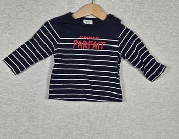 T-shirt manche longue marine tape à l'œil 9 mois 71 cm 
