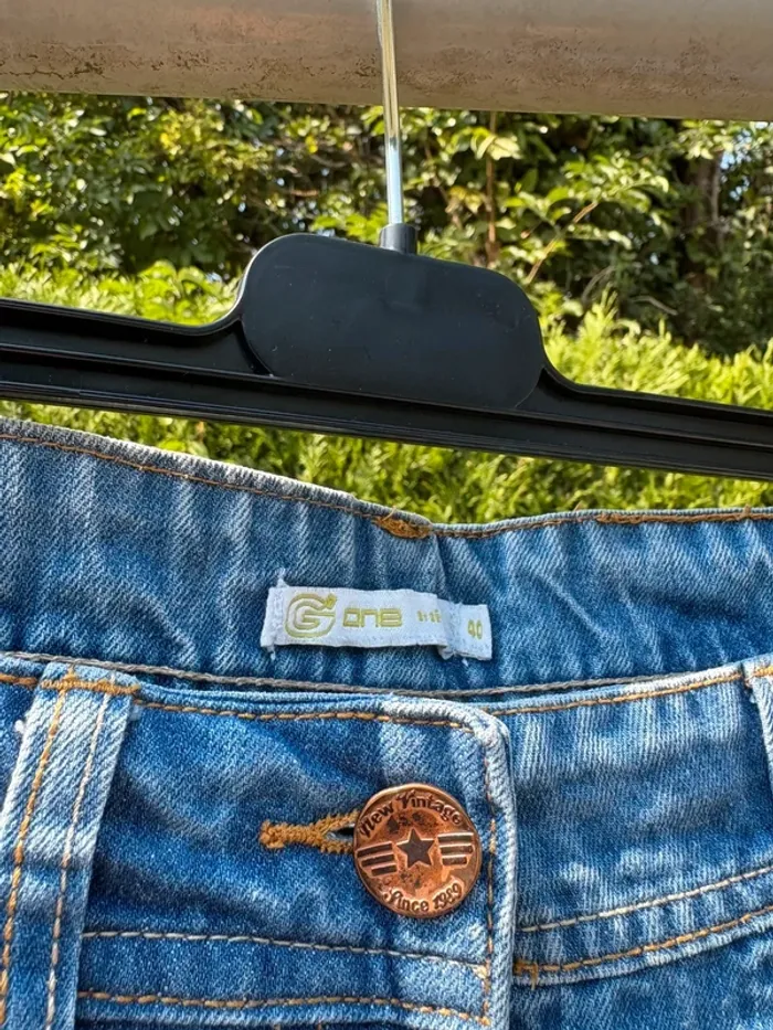 Short en jean taille haute bleu – Marque Gemo - photo numéro 3