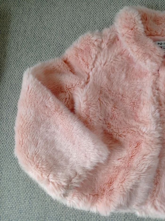 Veste fourrure rose nude Naf Naf 4 ans - photo numéro 3