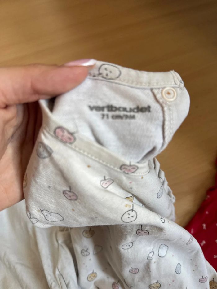 Lot de 3 pyjamas barboteuses 74cm - photo numéro 3