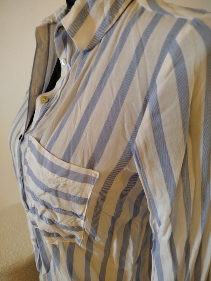 Chemise rayée bleu clair S - photo numéro 3