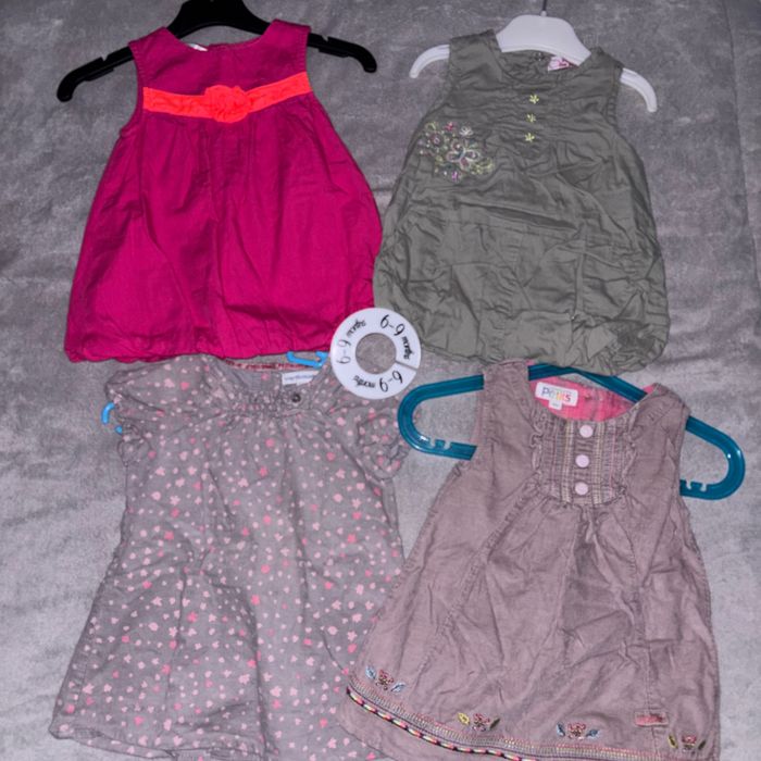 Lot de robes bébé fille manches courtes 6 mois