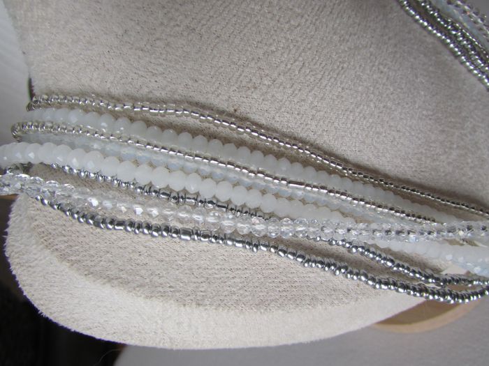 Collier magnétique rangs blancs argentés Zabok - photo numéro 2