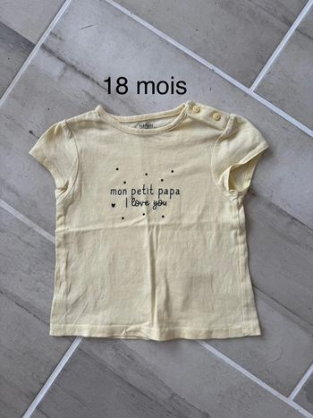 T-shirt fille Kiabi 18 mois jaune pastel