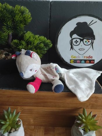 Doudou Cerf Renne Mouchoir Cajou Sucre D'orge Beige Rouge Bleu  #geektradedoudou