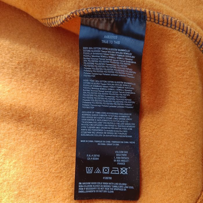 Veste Gilet Full Zip Volcom à capuche Neuf taille M Bleu marine Camel et Gris logo brodé - photo numéro 10