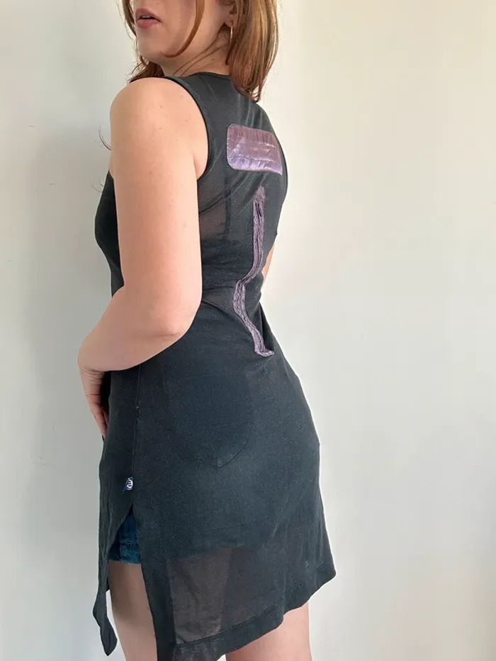 Robe tunique transparente y2k années 2000 en mesh taille S - photo numéro 6