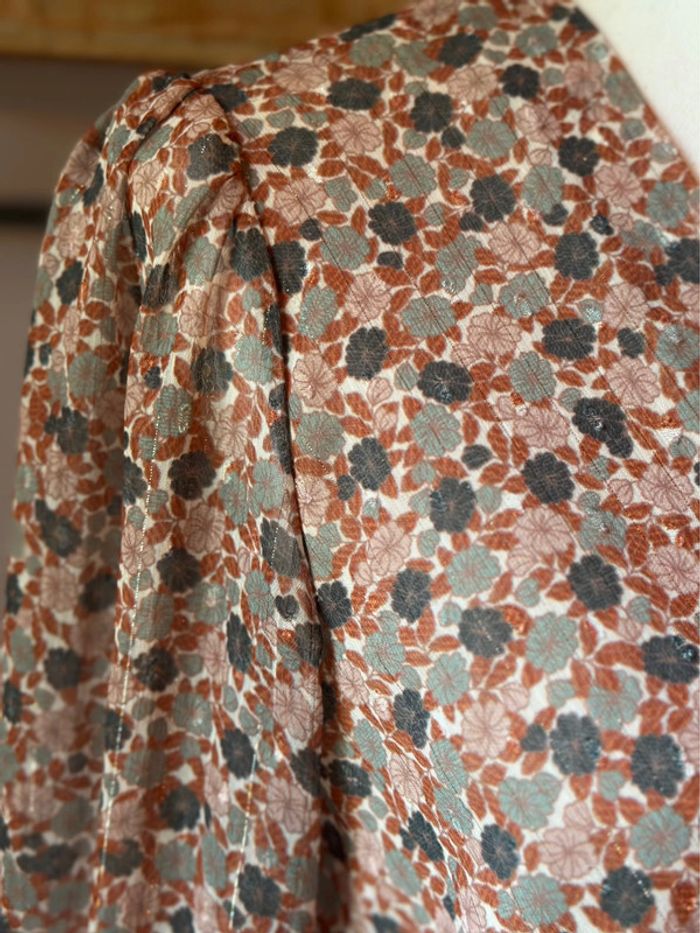 Robe fluide en toile de viscoce fleurie Wiya taille 36 - photo numéro 7