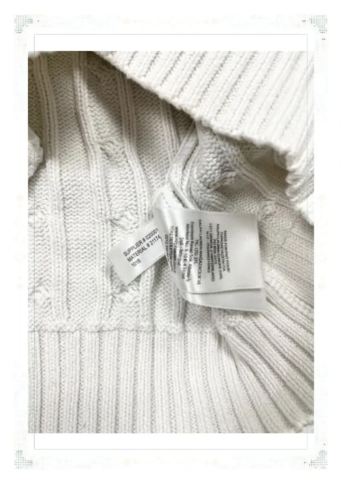 Ralph Lauren pull torsadé blanc femme taille M coton col V - photo numéro 12