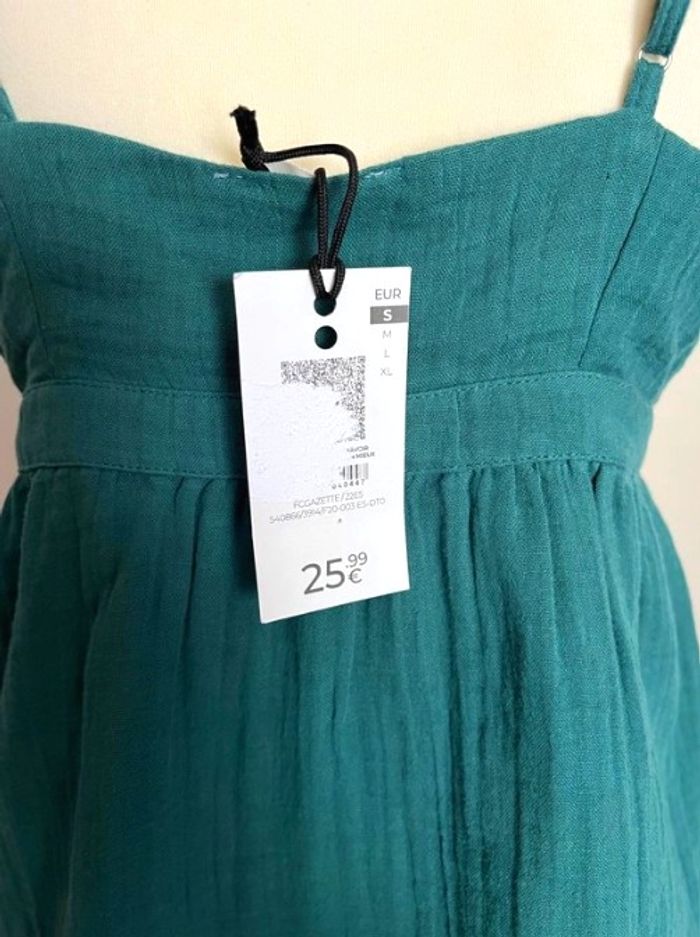 Top, débardeur bretelles ajustables vert taille S 100 % coton - photo numéro 3